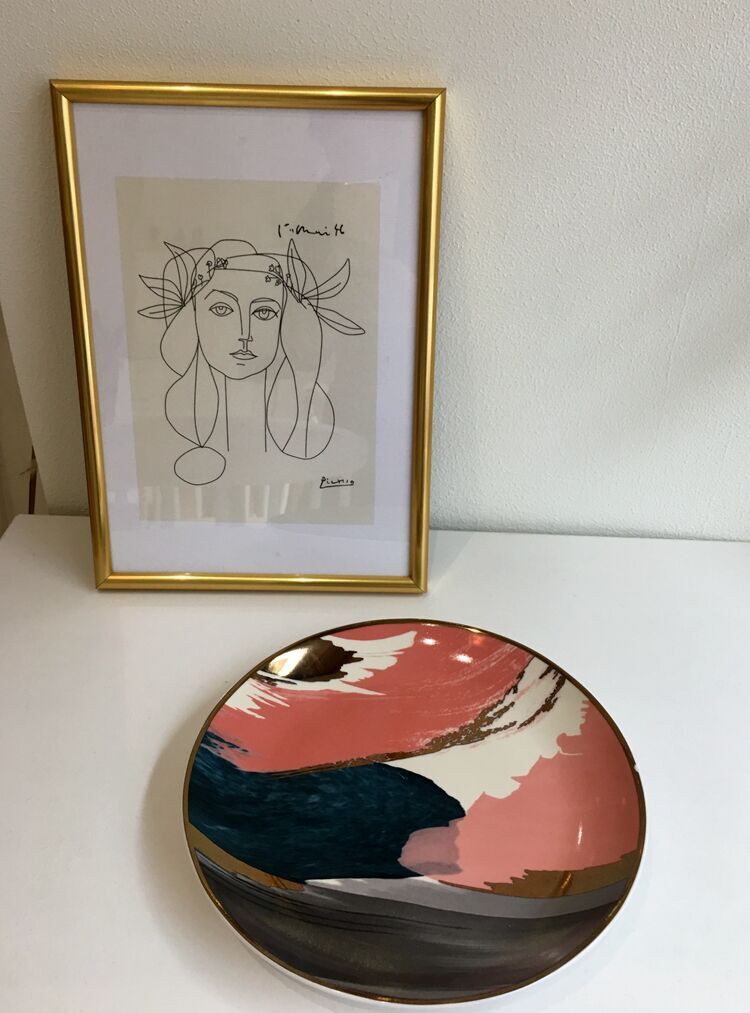 Nordic style ceramic decorative plate oil painting style starry sky ceramic plate dessert plate dish