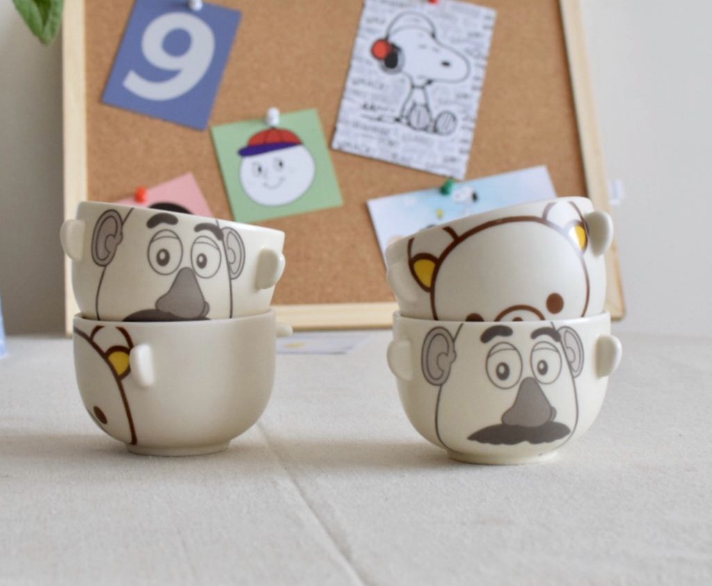 Day single ceramic matte texture small ear small bowl three-ear sweet bowl Cartoon Small Baking Bowl Mr. Potato Mr.