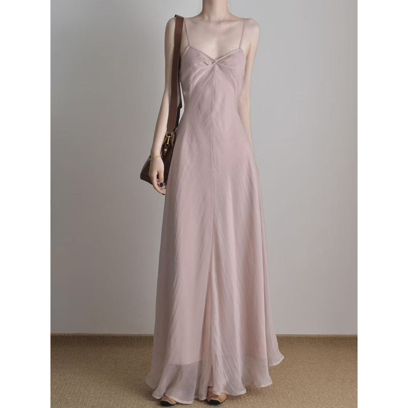 French-Style Pink Suit Dress with a Sweet and Gentle Vibe, 2026 Spring and Summer Long Slim-Fit Vacation Two-Piece Set