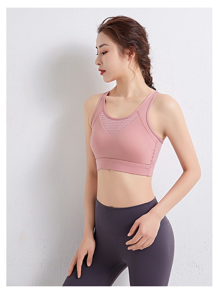 Lưới mới nối làm đẹp lưng áo ngực thoáng khí tập hợp thể dục thể thao áo vest nữ chạy bộ đồ lót yoga có thể được mặc bên ngoài - Đồ lót thể thao