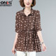 Belly cover top female summer short-sleeved 2022 new large size loose design thin small shirt middle-aged mother's shirt