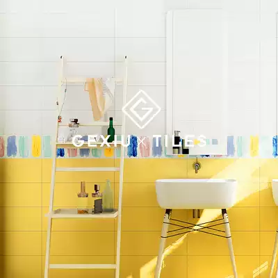 Nordic macaron tile long strip kitchen powder room tile bathroom tile wall tile all porcelain glazed antique floor tiles