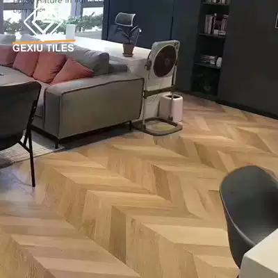 Fish bone imitation wooden floor tiles Nordic wood grain floor tiles living room dining room balcony non-slip wood grain imitation solid wood