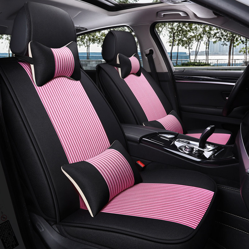 All-inclusive Nissan special car seat cushion cotton and linen fabric seat cover four seasons universal Sylphy Bluebird Sunshine Qashqai Tiida
