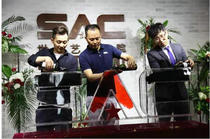 Launching ceremony props Opening ceremony Water injection sand injection ribbon cutting table Wine injection sand injection starting table Acrylic wine injection table