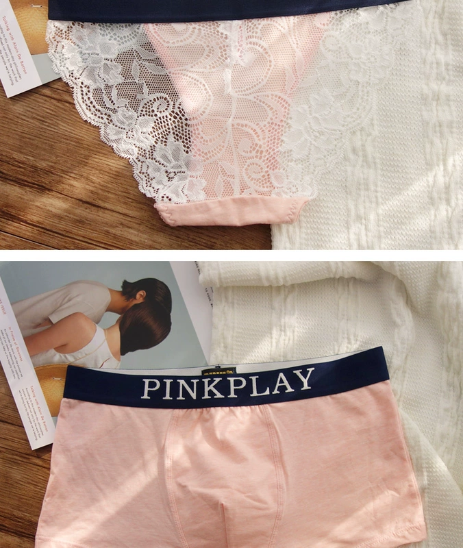 Các cặp vợ chồng đồ lót cotton phù hợp với cá tính dành cho người lớn băng lụa vui vẻ của nam giới đồ lót của phụ nữ ren eo thấp hot Nhật Bản đồ lót đôi cotton đẹp