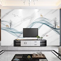 8d TV background wall painting 2021 new living room modern simple imitation marble wall cloth film and television wall cloth