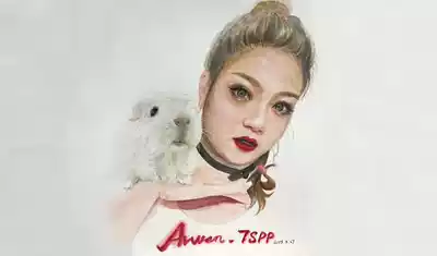 TSPP (Watercolor painting)Guinea pig mother-in-law pet portrait