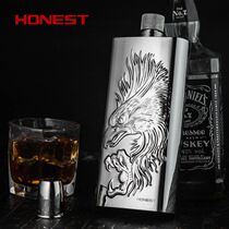German high-end thickened 304 stainless steel metal jug portable outdoor portable water cup liquor bottle 1 kg