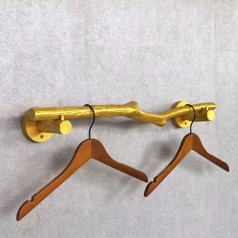 Clothing Store Solid Wood Hook Upper Wall Positive Hanging Show Retro Hemp Rope Wall-mounted Clothes Club Wall Single Hook