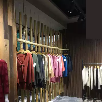 Clothing store hanging display rack hanging ring wall hanging clothes hook retro branch hanging clothes shelf floor side hanging creative
