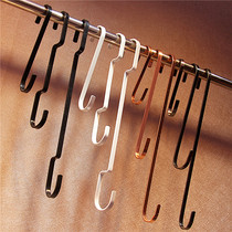 Clothing S hook adhesive hook black white square flat S hook pants rack S hook adhesive hook display S hook