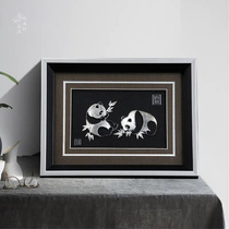 Panda silver silk painting ornaments sterling silver decorative painting Sichuan Chengdu characteristic silver silk high-grade gifts to lead customers