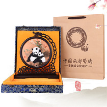 Intangible cultural heritage Shu embroidery ornaments handmade panda double-sided embroidery screen decoration Sichuan special gifts Chinese customer souvenirs