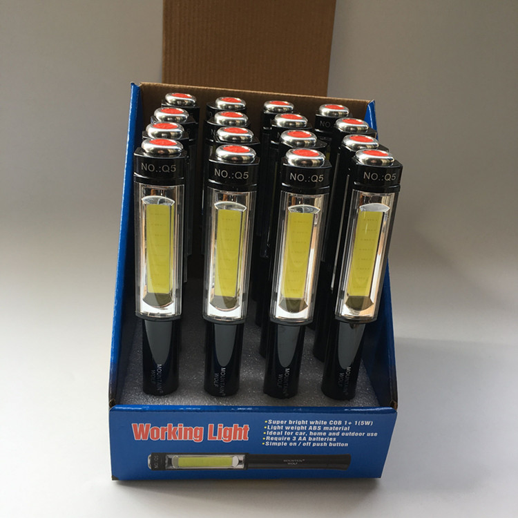 New Led overhaul light with magnet working light COB pen light maintenance tool light plastic flashlight Emergency lighting lamp
