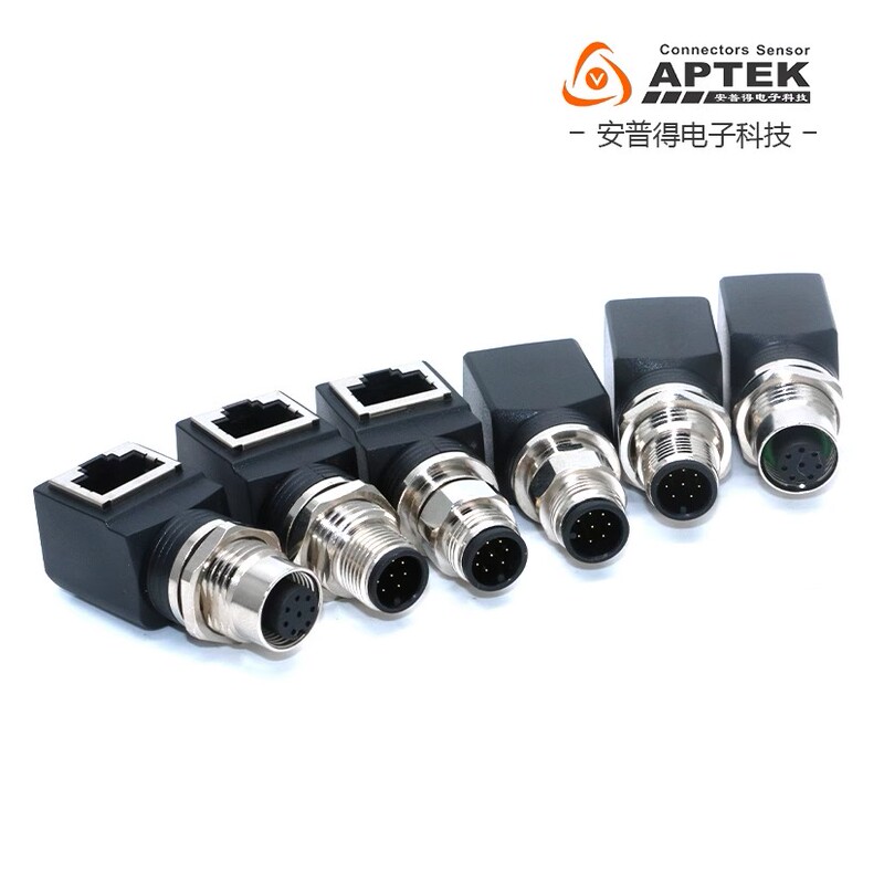 M12 Aviation Plug Connector to Rj45 Industrial Ethernet Port 8-Core X-Type A-Type 4-Core D-Type Switch Connector