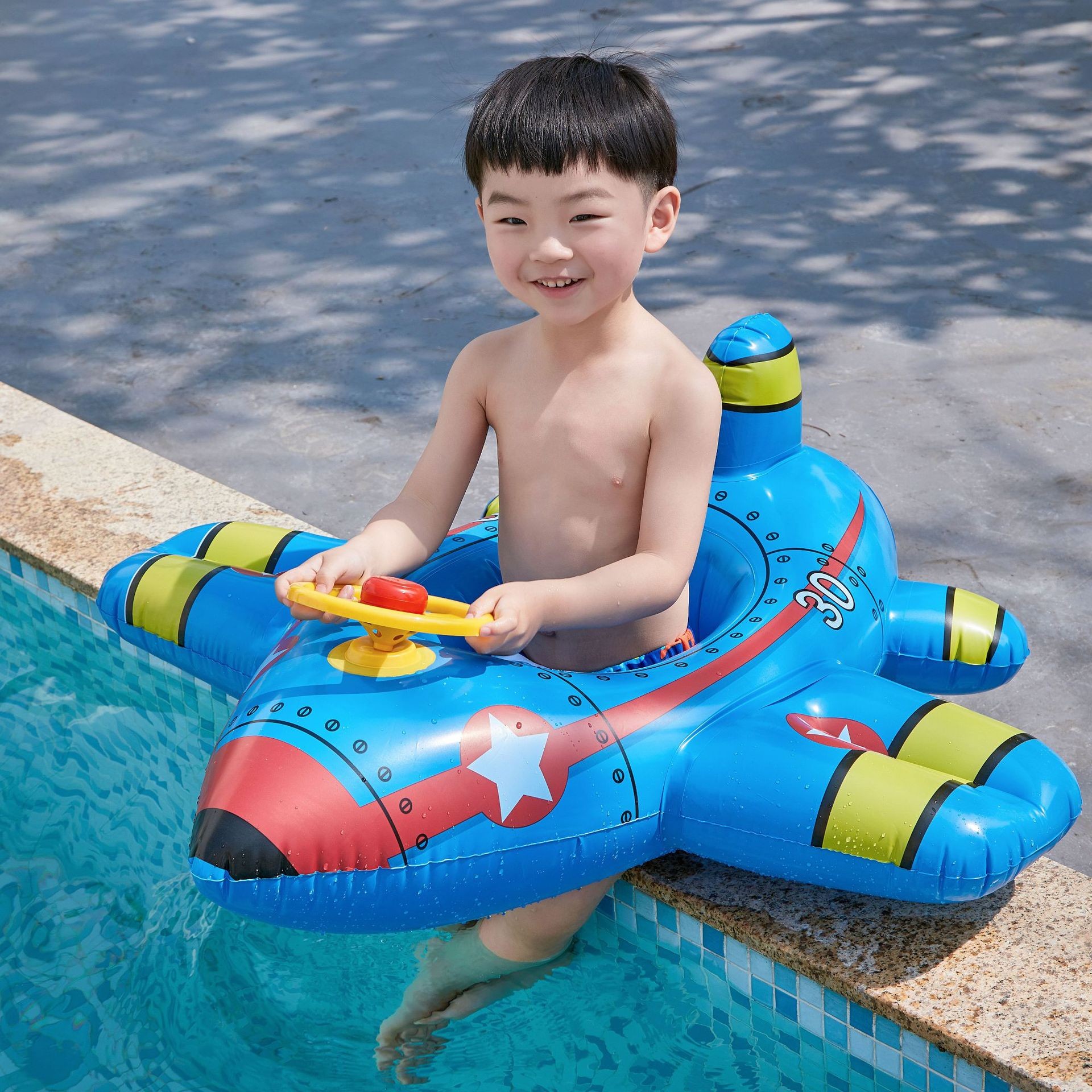 Swimming ring children's sitting ring thickened inflatable infant seat ring baby armpit ring child lifebuoy ring animal boat