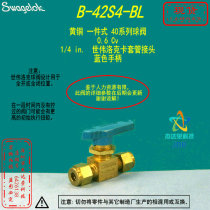 (B-42S4-BL)Swagelok Swagelok Brass 40 Series Ball Valve 1 4 in Jam Sleeve Blue