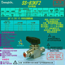 (SS-83KF2)Swagelok Swagelok three-piece high pressure ball valve 1 8 in NPT internal thread