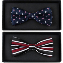 LSLYMY childrens boys and girls suit shirt bow tie British double-layer small bow tie performance stage event bow