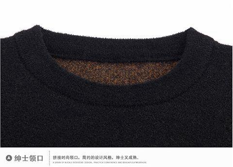 Áo len nam mùa đông cộng với phân bón để tăng thêm kích thước lớn áo len cổ tròn chất béo dày áo len thanh niên áo bomber