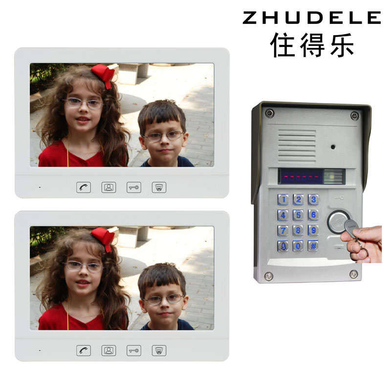 Live Music 10 1 inch Color visual talkback doorbell One drag two with password swipe to unlock ZDL-312TM2 