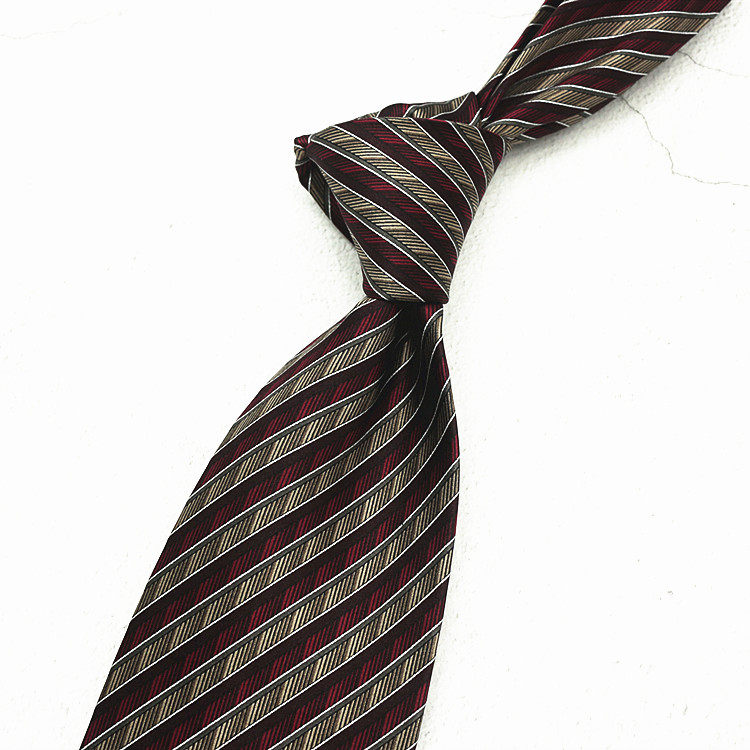 10cm Silk Printed Tie Mulberry Silk Vintage British Style Silk Tie Italian Coffee Color Green Pattern