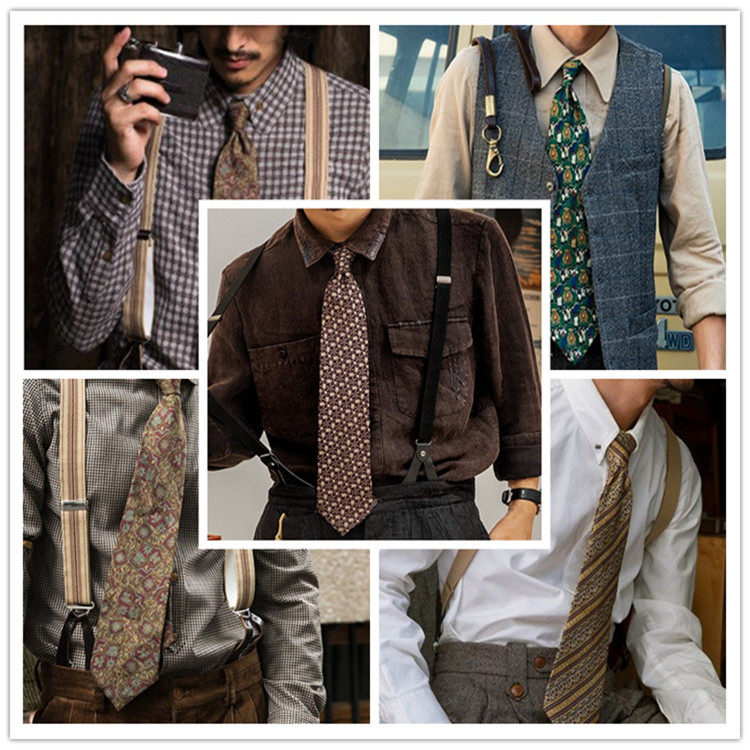 10cm Men's Silk Printed Tie Mulberry Silk Vintage British Style Tie Italian Style Coffee Color Pattern