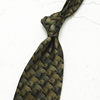 10cm Silk Printed Tie Mulberry Silk Vintage British Style Silk Tie Italian Coffee Color Green Pattern