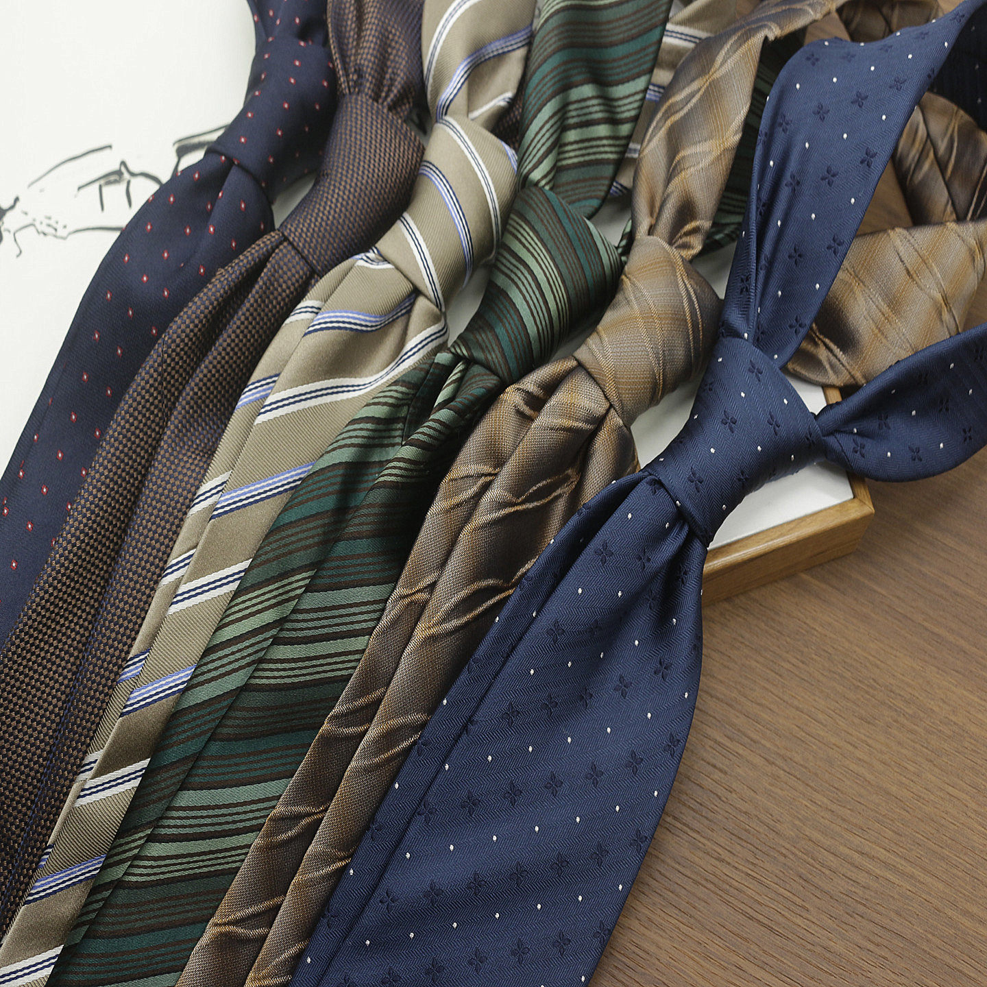 Men's Retro Classic High-Quality Silk Embroidered Tie, Brown British Floral Striped Twill 8cm Formal Wedding Tie