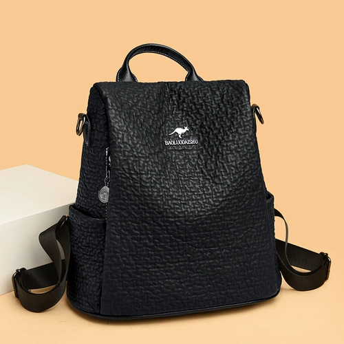 Вместительный и большой рюкзак, сумка через плечо для путешествий для отдыха, из натуральной кожи, анти-кража