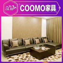 Pu Ju furniture Peter sofa head layer yellow cowhide living room sofa combination corner noble concubine position L-shaped sofa