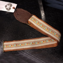 Chicago Native Souldier Freesia Brown Embroidered Guitar Bass Ukulele Strap