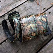 American MOODY 2 5Inch Western Turquoise Black Handmade Leather Back