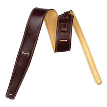 Moody 2 5 Inch Leather Backed Strap Brown Cream Guitar Strap