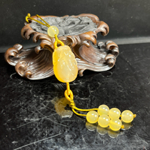 Ruihuang Cui Natural Jade Yunnan Huanglong Jade Fine Jewelry Pixiu Keychain Mobile Phone Hanging Accessories