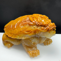 Ruihuang Cui Natural Jade Yunnan Huanglong Jade Fine Jewelry Chicken Oil Yellow Dragon Turtle Ornament Tea Pet Ornament Certificate