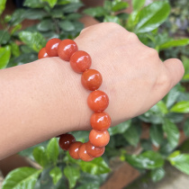 Ruihuang Cui Natural Jade Burmese Huanglong Jade Fine Jewelry Red Buddha Beads 13mm Handmade Bracelet Gift Certificate