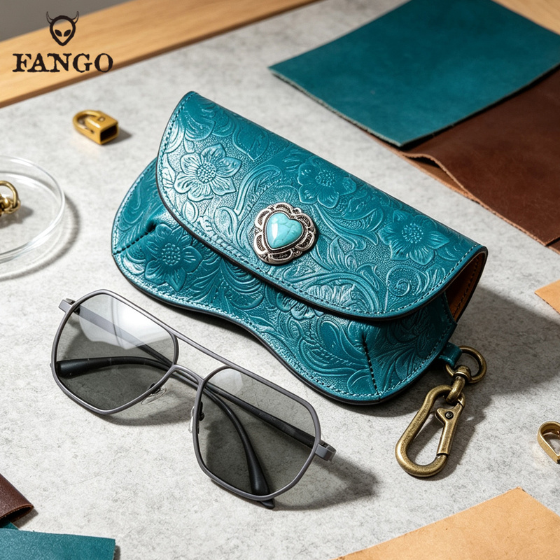 Fango Chinese-Style Leather Glasses Case Portable Anti-Pressure Sunglasses Storage Bag Handmade Genuine Leather Glasses Pouch Fango Chinese-Style Leather Glasses Case Portable Anti-Pressure Sunglasses Storage Bag Handmade Genuine Leather Glasses Pouch
