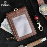 Рабочий кожаный кошелек ручной работы, ремешок, ретро бейджик, чехол для проездного и картхолдер, DIY, из натуральной кожи