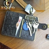 Кожаные ключи от машины ручной работы, ключница, вместительная и большая сумка через плечо, универсальный брелок, кошелек, картхолдер, из натуральной кожи