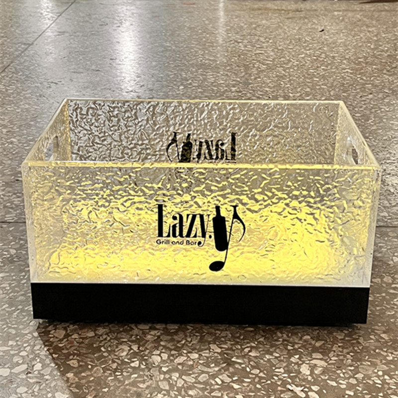 Luminous ice bucket PC plastic LED charging 12 cocktail bucket KTV beer barrel creative bar beer frame
