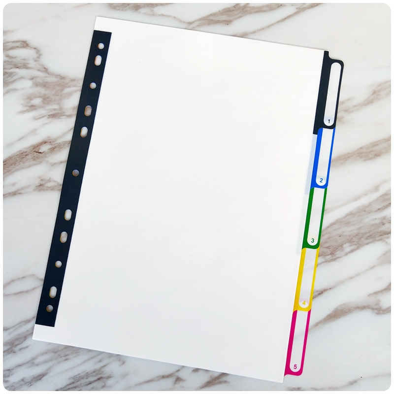 page paper pp plastic 5 page label index page binder page paper a4 file management folder separator page notes page binder