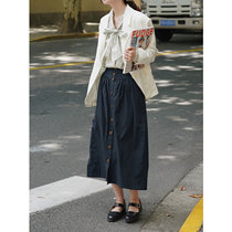 White drawing Japanese imported linen autumn and winter retro temperament milk white loose commuter lapel French suit female