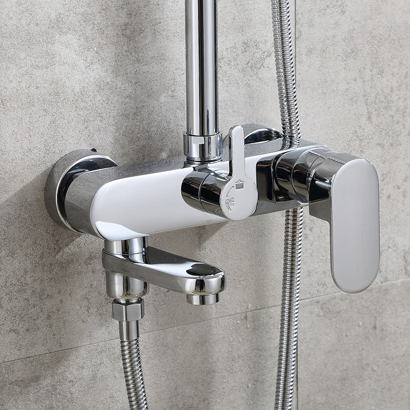 Copper Concealed Square Quick-Open Three-Way Three-Function Bathtub Hot and Cold Water Shower Faucet Multi-Function Mixing Valve Set