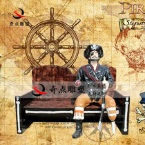 Spot FRP Caribbean sculpture simulation Captain Jack pirate figure sculpture mall bar welcome