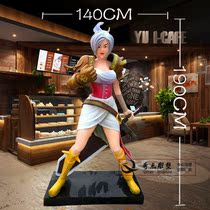 League of Heroes Eileen Sculpture Glass Steel Simulation Game Sculpture Customized Indoor Outdoor Roll Cafe Sculpture