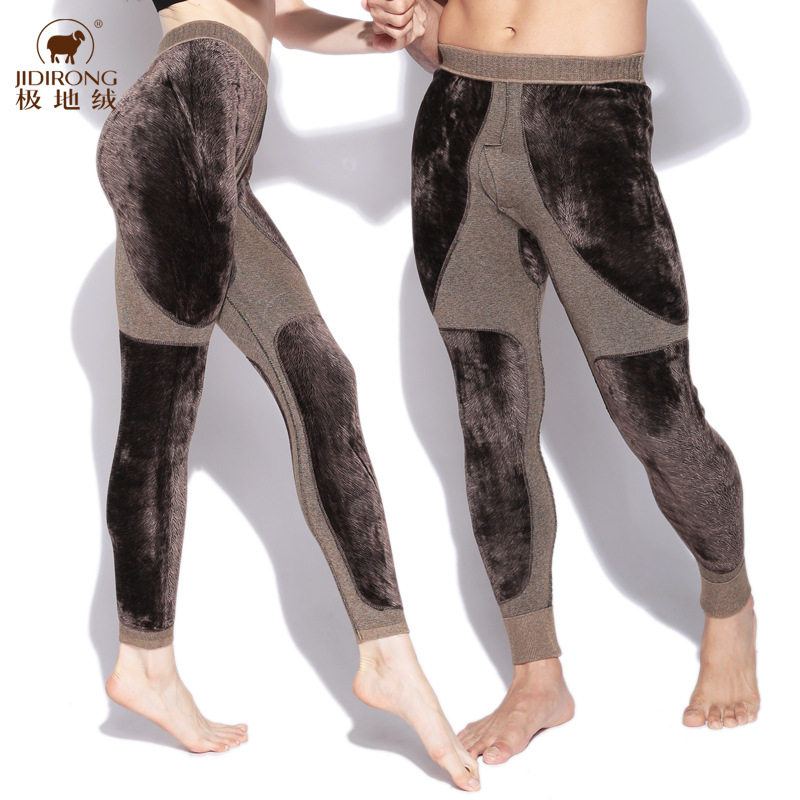 Winter men's and women's thick camel wool cotton pants Wool pants Knee pads Waist cashmere pants Large size middle-aged warm pants