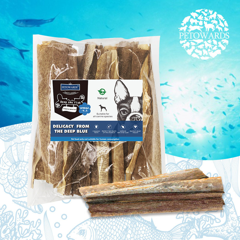 Petowards Love Pets Whisper Pet Snacks Deep Sea Salmon Skin Long Slices 150g