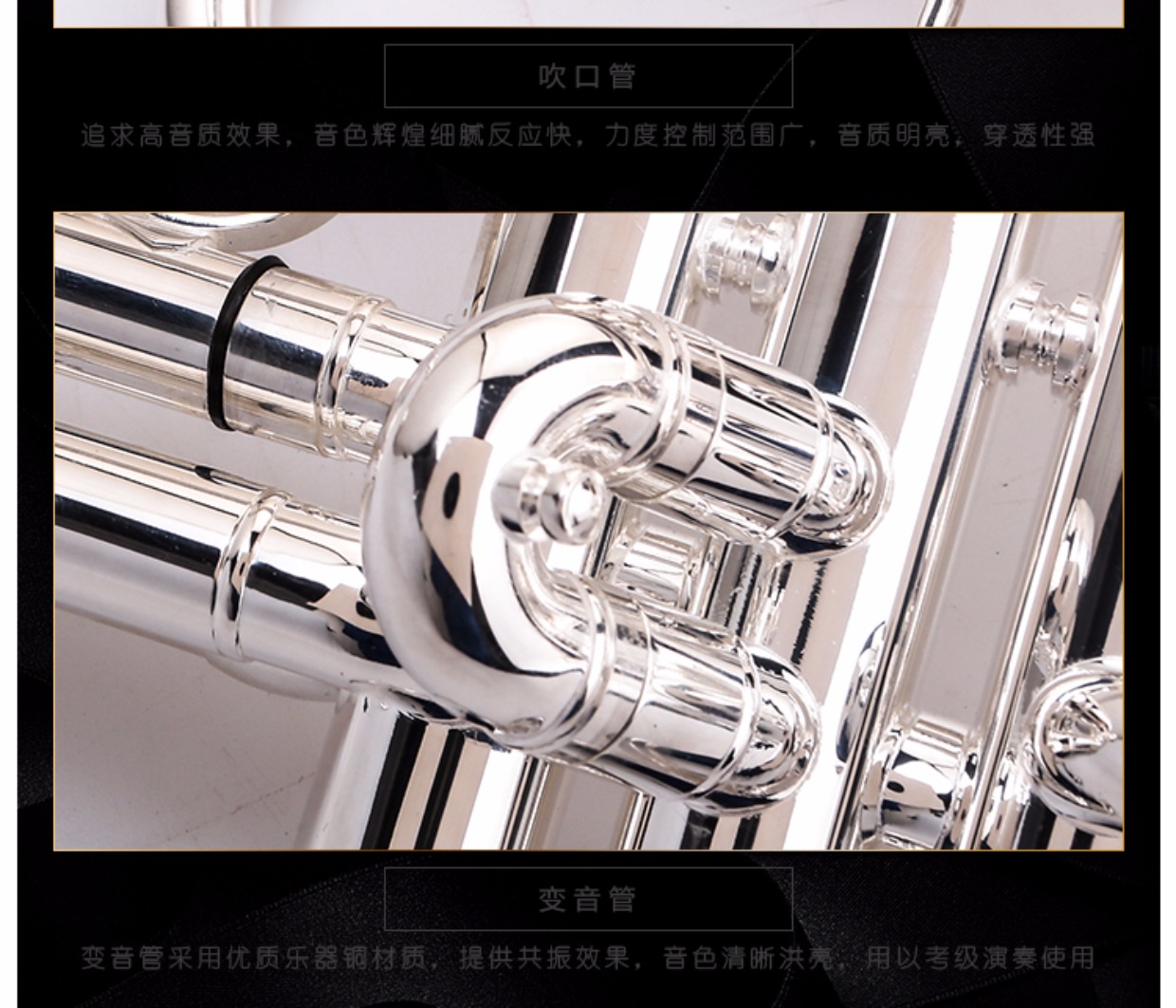 Fanchao người mới bắt đầu chơi nhạc cụ phương Tây mạ alto kèn cho thấy B-gói phụ kiện quà tặng miễn phí FTR-880 trống đoàn đội